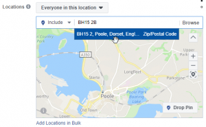 Facebook Typing Locations in to Map Search